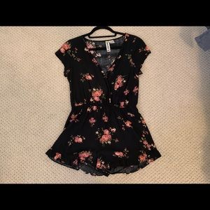 floral short sleeve romper